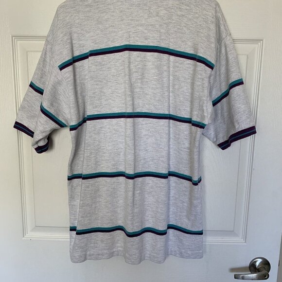 Dehen Alaska Shirt Mens Large Gray Purple Blue Casual Short Sleeve Vintage - Picture 9 of 11